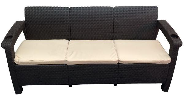 Диван трехместный садовый TWEET Sofa 3 Seat коричневый